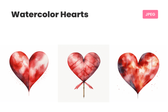 Download Watercolor Hearts | St. Valentine's Day - Premium Resources