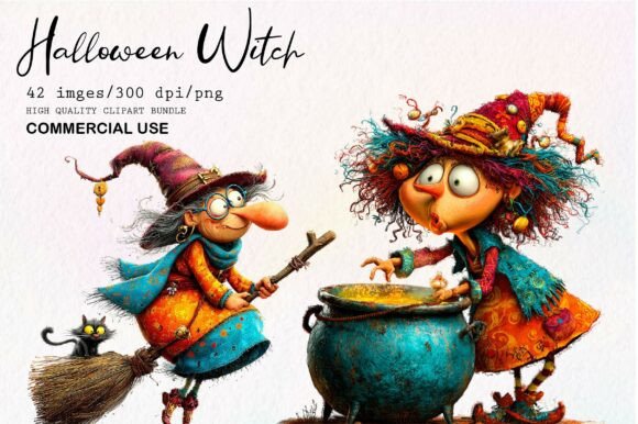 Download Whimsical Halloween Witch Clipart - Witch clipart Collection