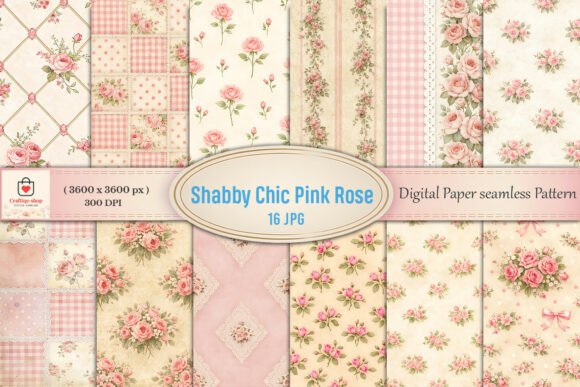 Download Shabby Chic Pink Rose Digital Paper - Chic Collection