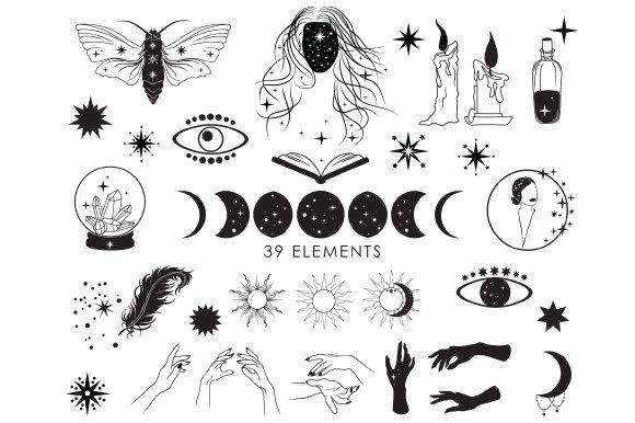 Download Witch Clipart, Star Sun and Moon Svg - Witch clipart Collection