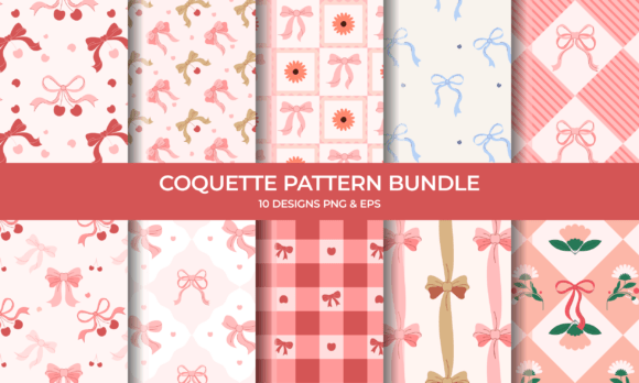 Download Coquette Seamless Pattern Bundle - Pattern bundle Collection