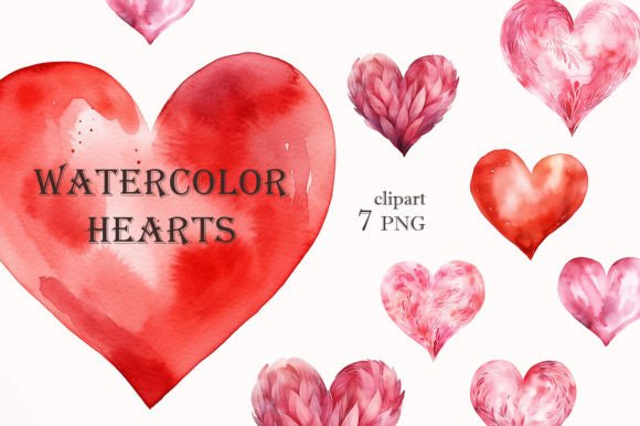 Download Watercolor Hearts - Premium Resources