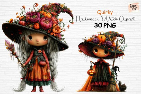 Download Quirky Halloween Witch Clipart Bundle - Witch clipart Collection