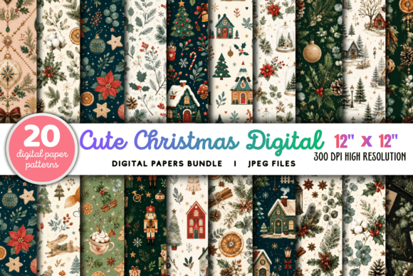 Download Cute Christmas Digital Pattern Bundle - Pattern bundle Collection