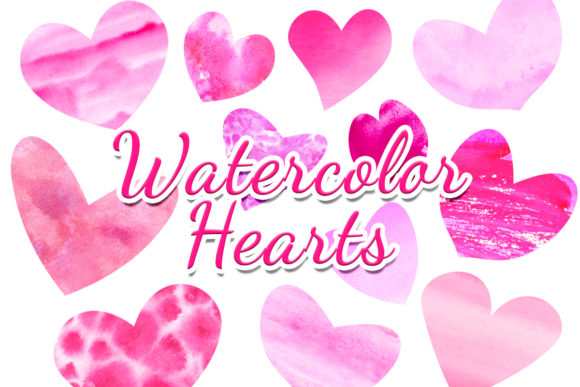 Download Watercolor Hearts Pink Purple Clipart - Premium Resources
