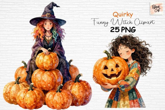 Download Quirky Funny Witch Clipart PNG - Witch clipart Collection