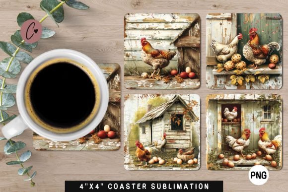 Download Chicken Sublimation Coaster PNG - Chic Collection