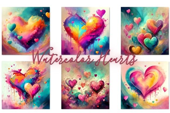 Download Watercolor Hearts - Premium Resources