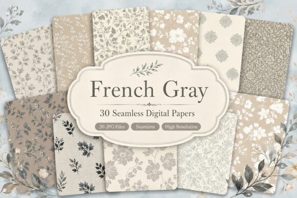 Download French Gray Pattern Bundle - Pattern bundle Collection