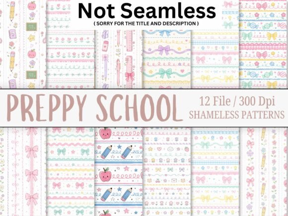Download Preppy School Seamless Pattern Bundle - Pattern bundle Collection