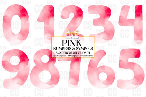 Download Pink Watercolor Numbers &amp; Symbols - Number Collection